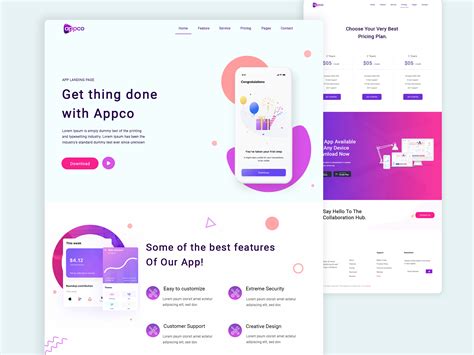 App Landing Page Behance