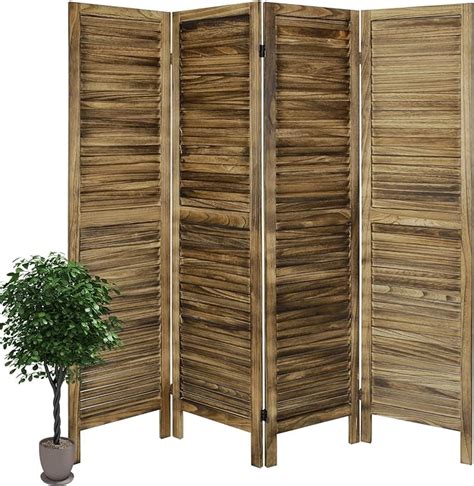 Amazon ECOMEX Room Divider 4 Panel With Louvered Design 5 6ft