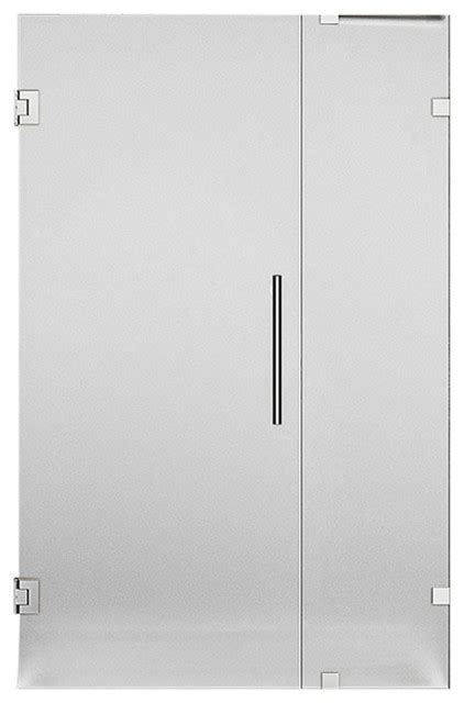 Nautis Frameless Hinged Shower Door Frosted Glass Chrome 40x72