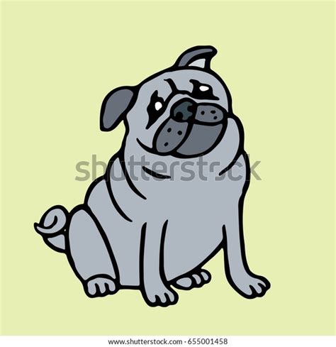 Cute Pug Isolated Vector Illustration Cheerful Stock Vector Royalty Free 655001458 Shutterstock