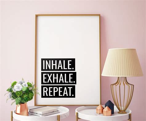 Inhale Exhale Repeat Printable Art Breathe Poster Yoga Etsy