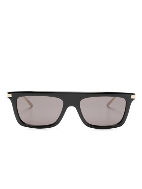 Gucci Eyewear Interlocking G Rectangle Frame Sunglasses Farfetch