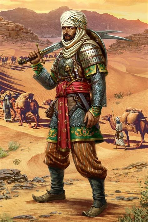 Arabe Warrior In Persian Warrior Historical Illustration