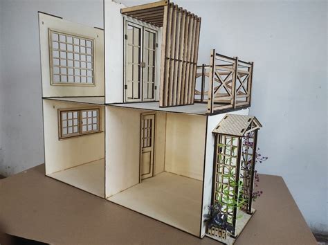 Dollhouse Miniature Room Box Diy Stackable Dollhouse Dollhouse Diorama For Crafting Miniature