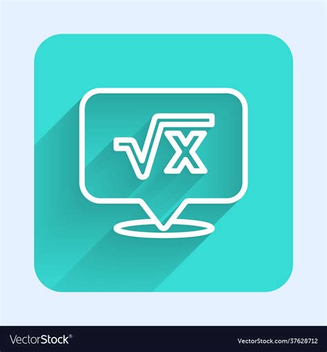 White Line Square Root X Glyph Icon Isolated Vector Image