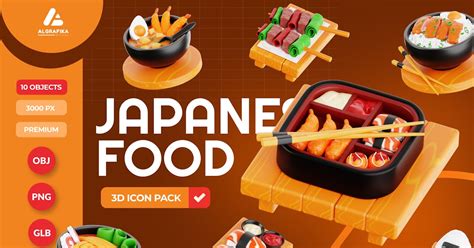 Japanese Food 3d Icon Objects Ft 3d And Food Envato Elements