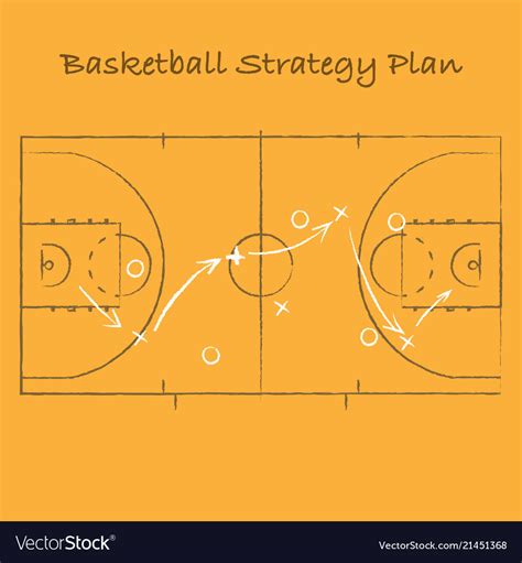 Basketball strategy background Royalty Free Vector Image