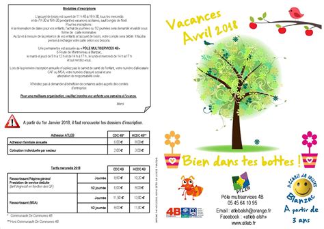 Programme Accueil De Loisirs Vacances D Avril 2018