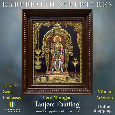 Tanjore Painting Of Murugan Karuppaiah Sculptures Custom Orders