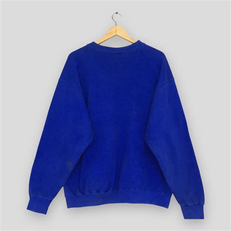 Vintage 90s Nike Swoosh Blue Sweatshirt Medium Nike Swoosh Embroidery Logo Sweater Nike