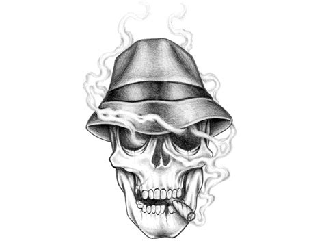 Gangster Skull Drawing at PaintingValley.com | Explore collection of ...