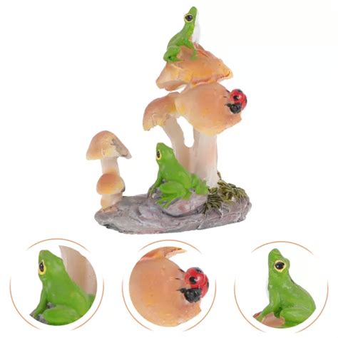 Figura Di Rana Fungo Del Giardino Delle Fate Statua Ornamenti Eur