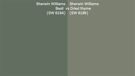 Sherwin Williams Basil Vs Dried Thyme Side By Side Comparison