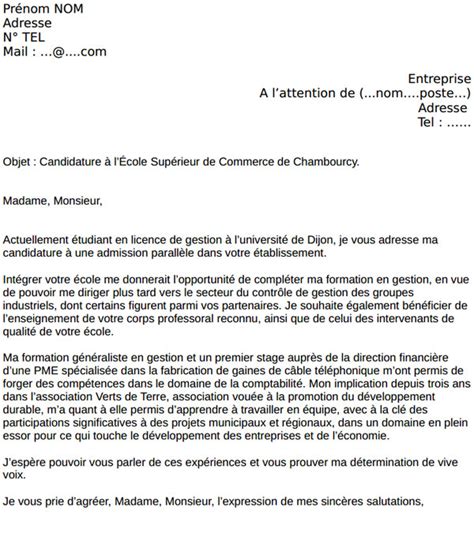 Idée de lettre de motivation pour une école laboite cv fr