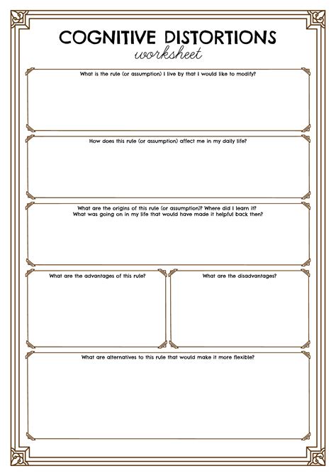 10 Best Images Of Cognitive Distortions Worksheets For Therapy