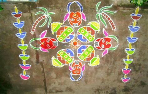 Pulli Kolam For Pongal With Dots - Pongal Pulli Kolam Designs With Dots ...