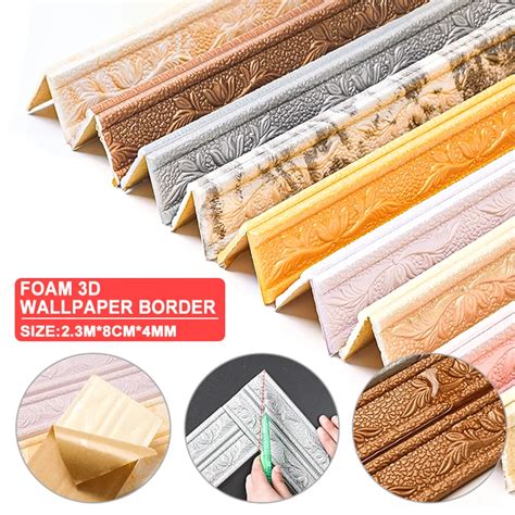 3d Foam Wall Edge Strip Stickers Self Adhesive Waterproof Baseboard