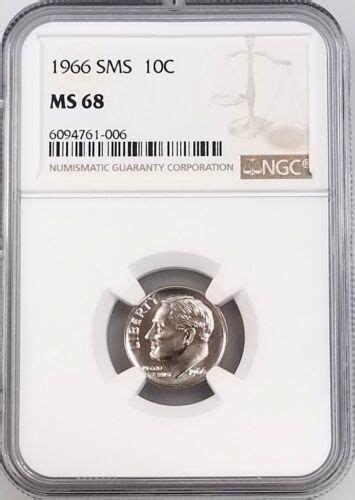 1966 SMS Roosevelt Dime Certified MS 68 By NGC EBay