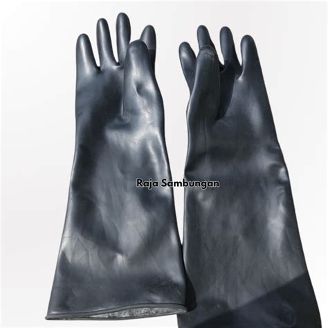 Jual Sarung Tangan Karet Panjang 40 Cm Pelindung Tangan Safety Gloves