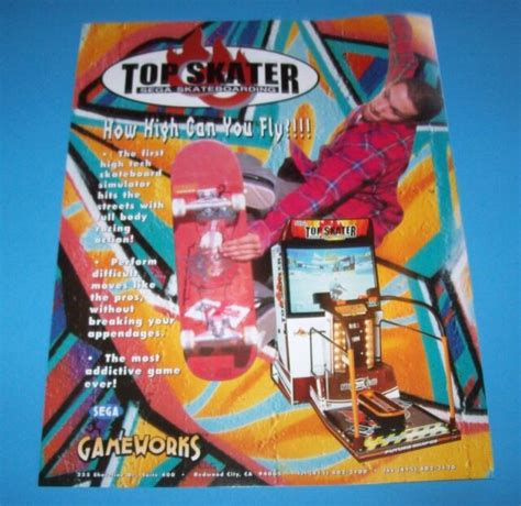 Top Skater Arcade Flyer Original Sega Nos 1997 Video Game Art Sheet