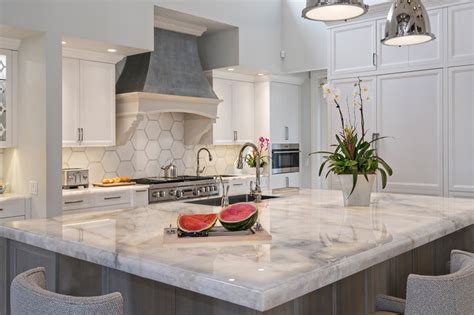 Cristallo Quartzite Kitchen Transitional Kitchen Miami By