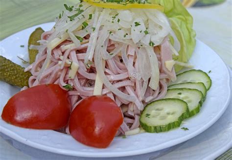 Wurst salad stock image. Image of sliced, wurst, lyoner - 102422445