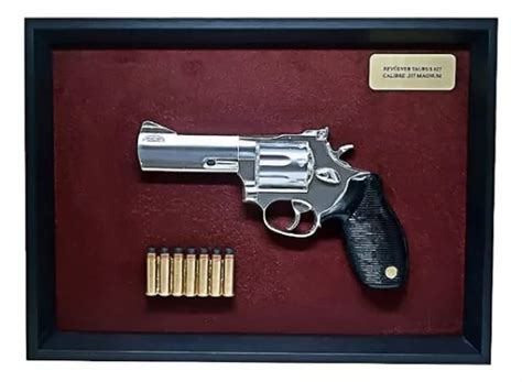 Quadro Decorativo Modelo Revolver Taurus Cromado Cal