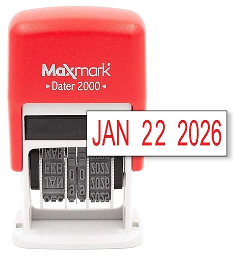 Maxmark Dater Self Inking Small Date Stamp Black Blue And Red