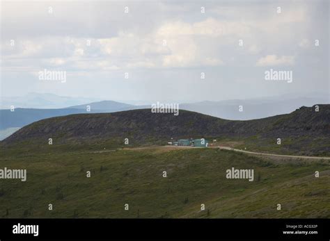 Alaska Canada border crossing on the Top of the World Highway in the ...