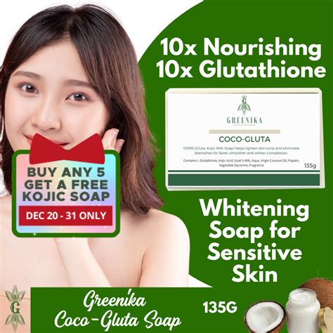 Coco Gluta Soap 10x Nourishing Whitening Organic Greenika Coco