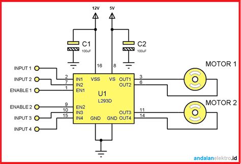 Skema Rangkaian Ic L293d Untuk Driver Motor Dc Andalan Elektro Images