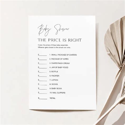 Harlow Guess The Price Baby Shower Game Card Zazzle