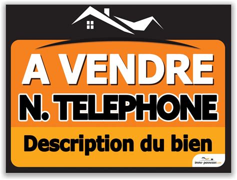 Panneau A VENDRE Téléphone et description personnalisables Panneau