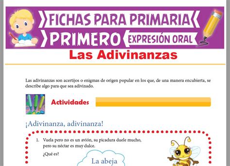 Las Adivinanzas Para Primer Grado De Primaria Actividades 2023