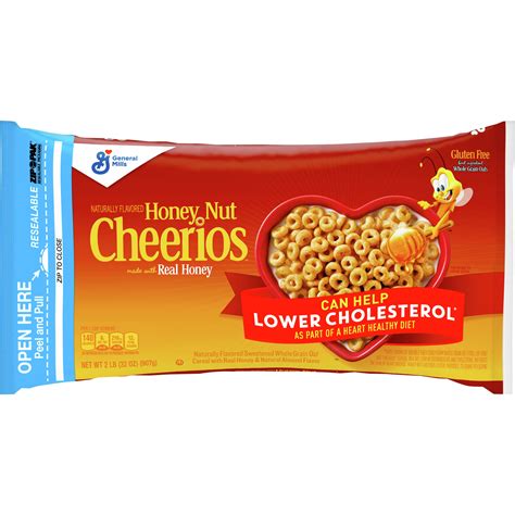 Honey Nut Cheerios Heart Healthy Cereal 32 OZ Resealable Bag Walmart