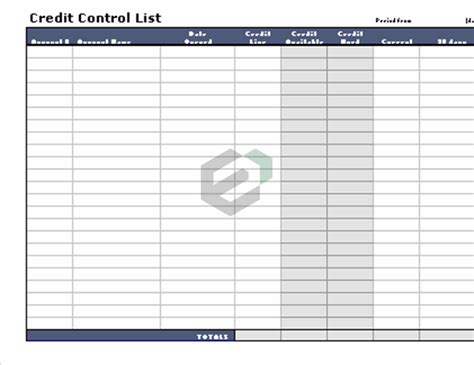 Credit Control List Free Excel Templates And Dashboards