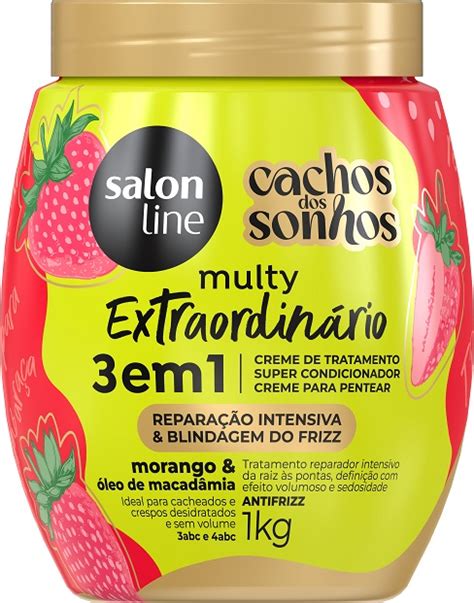 MASCARA TRATAMENTO CREME SALON LINE MORANGO 3 EM 1 MULTY EXTRA 1KG