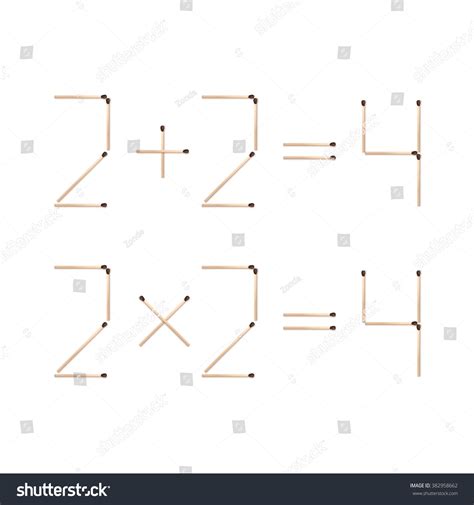 Vector Mathematical Expressions Two Plus Two Equals Four And Two Times