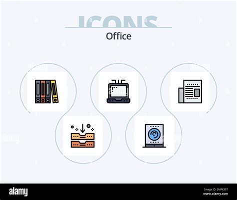 Office Line Filled Icon Pack 5 Icon Design Office Desk Dollar