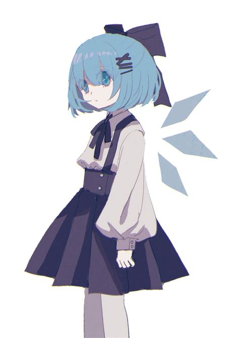 Safebooru 1girl Absurdres Alternate Costume Bangs Blue Bow Blue Eyes Blue Hair Bow Cirno