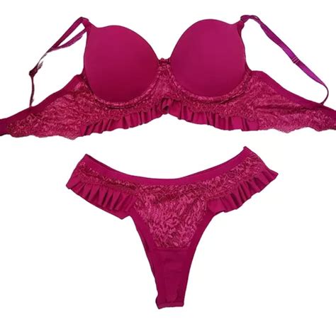 Conjunto Lingerie Babado Estilosa Calcinha Fio Duplo Parcelamento Sem Juros