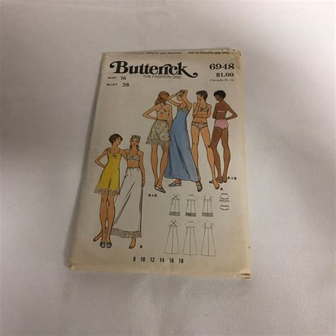 Butterick Sewing Pattern Lingerie Misses Bra Bra Slip Petticoat