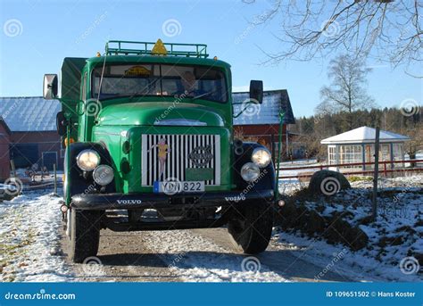 Volvo FH Truck Unloads Logs At Lumber Yard Editorial Image