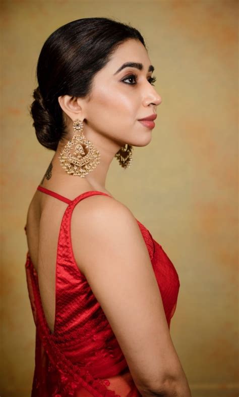 Actor Jayam Ravi Wife Aarti Ravi Hot In Red Transparent Sar