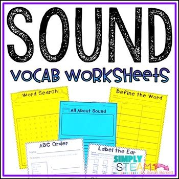 Sound Energy Vocabulary Worksheets By Simply STEAM TPT