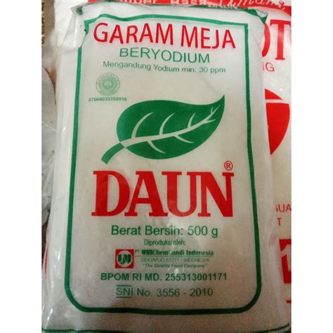 Jual Garam Cap Daun 500g Garam Meja Beryodium Shopee Indonesia