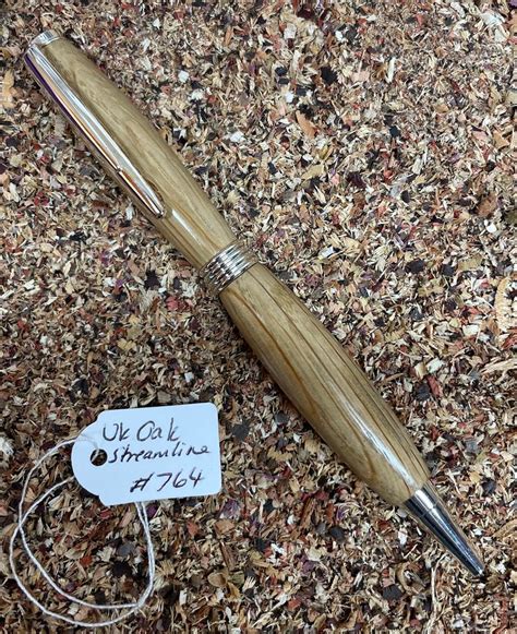 Uk Oak Hand Turned Streamline Ballpoint Pen With Twist Etsy