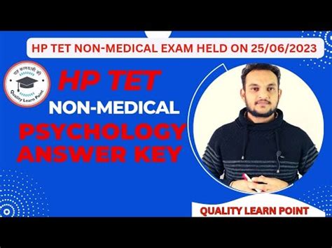 HP TET Non Medical Question Paper Psychology Section Answer Key 2023