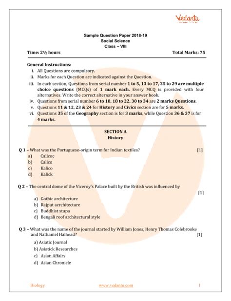 Cbse Sample Paper For Class Social Science With Solutions Mock Paper