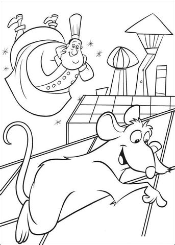 Remy on the roof coloring page | Free Printable Coloring Pages